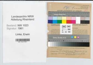 Entnazifizierung Erwin Linke , geb. 09.04.1903 (Landesinspektor)