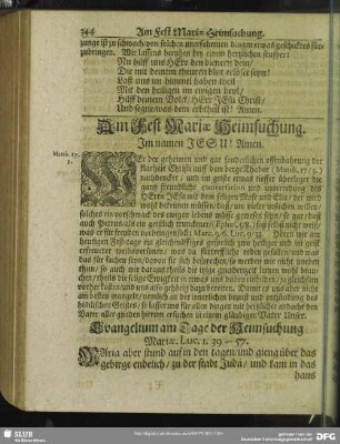 Am Fest Mariae Heimsuchung
