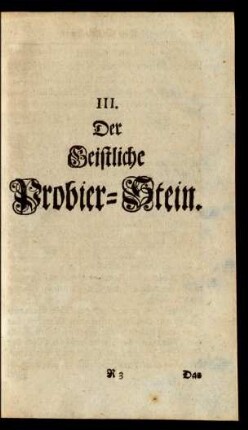 III. Der Geistliche Probier-Stein