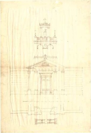 Leins, Christian Friedrich von; Frankreich; Reiseskizzen - Gebäude (Grundriss, Teilgrundriss, Aufriss)
