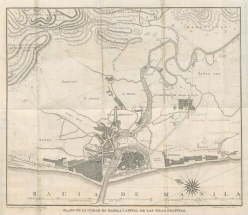 Plano de la ciudad de Manila, capital de las Yslas Filipinas