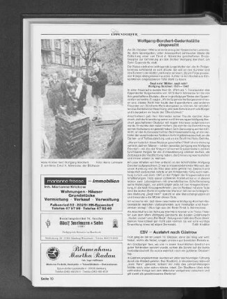 Wolfgang-Borchert-Gedenkstätte eingeweiht