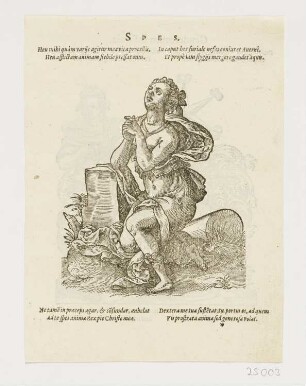 Spes, aus: "Insignia sacrae Caesareae Maiestatis", Frankfurt 1579, S. 93 recto