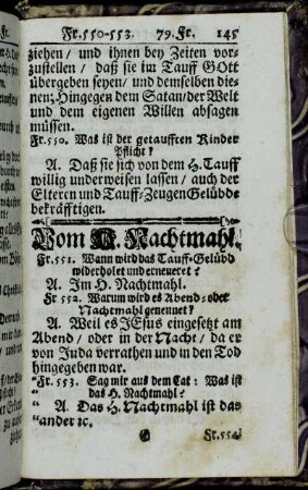 Vom H. Nachtmahl.
