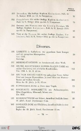 Diverses (Nr. 556-574)