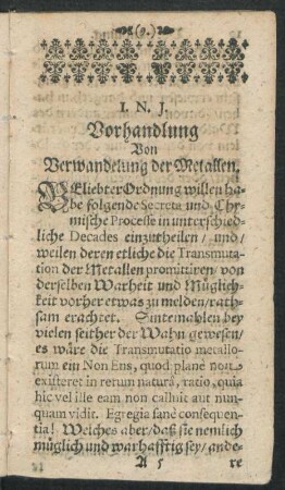 Vorhandlung Von Verwandlung der Metallen.