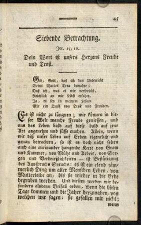 45-58, Siebende Betrachtung. - Achte Betrachtung.