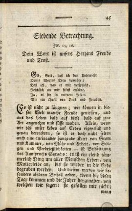 45-58, Siebende Betrachtung. - Achte Betrachtung.
