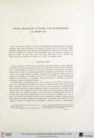 Sources principales où puisait l'art ecclésiastique du moyen âge