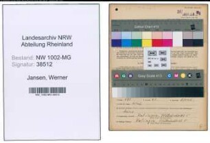 Entnazifizierung Werner Jansen , geb. 30.09.1915 (Mechaniker)