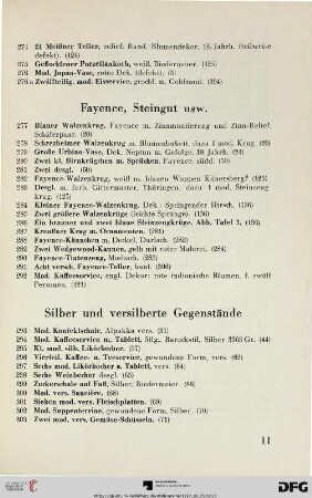 Fayence, Steingut usw. (Nr. 277-292)