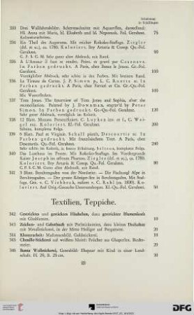 Textilien, Teppiche (Nr. 342-373)
