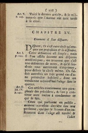 Chapitre XV. Comment il faut disputer.