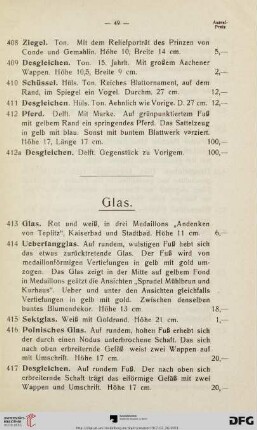Glas (Nr. 413-438)