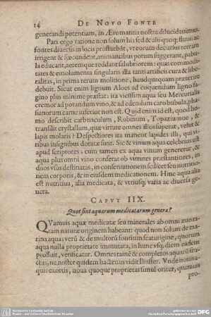 Caput IIX. Quot sint aquarum medicatorum genera?
