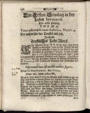 Am Ersten Sonntag in der Fasten Invocavit