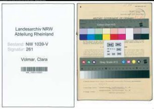 Entnazifizierung Clara Volmar , geb. 03.12.1899 (Kontoristin)
