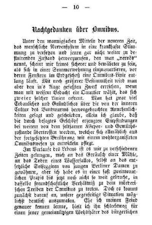 Nachtgedanken über Omnibus