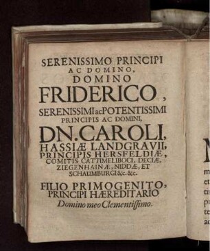 Serenissime princeps