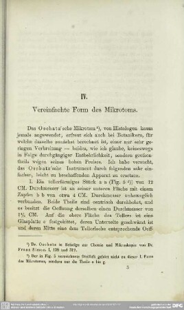 IV. Vereinfachte Form des Mikrotoms