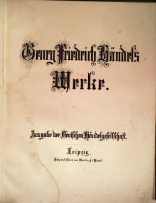 Georg Friedrich Händel's Werke, 7. Semele : Oratorium