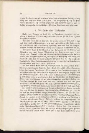 V. Die Laute ohne Buchstaben
