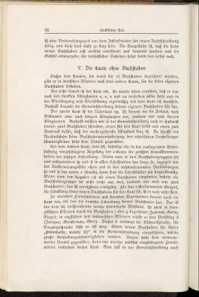 V. Die Laute ohne Buchstaben