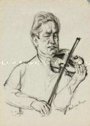 Bildnis des Dirigenten Paul van Kempen, Viola spielend