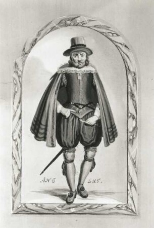 Anglus (Engländer) : Anglus. (Engländer). Illustration aus dem Skizzenbuch "Nationes", Deckfarbe ; 18,4 x 12 cm, 1601/1700