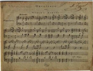 Ouverture aus Gluck's Armide : Pianoforte