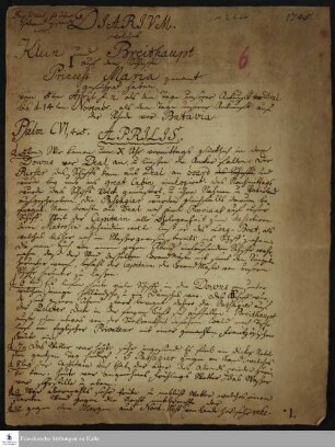 Reisetagebuch von Jacob Klein und Johann Christian Breithaupt.