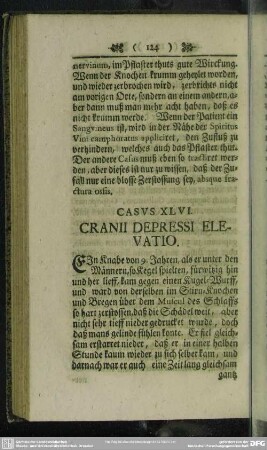 Casus XLVI. Cranii Depressi Elevatio
