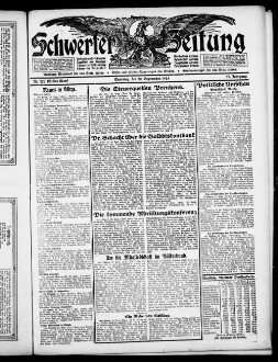 Schwerter Zeitung : Heimatblatt für die Stadt Schwerte und die Ämter Westhofen und Ergste : einzige in Schwerte gedruckte Zeitung