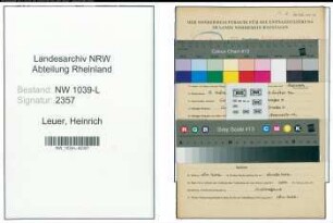 Entnazifizierung Heinrich Leuer , geb. 09.03.1907 (Lehrer)