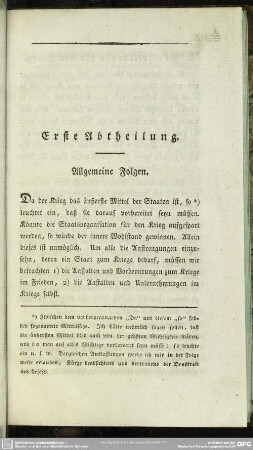 Erste Abtheilung. Allgemeine Folgen