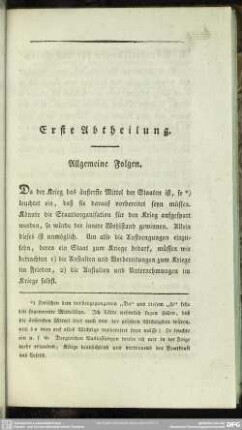 Erste Abtheilung. Allgemeine Folgen