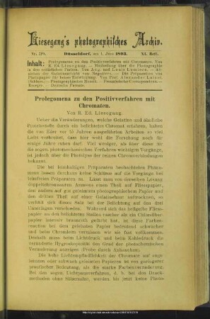 Prolegomena zu den Positivverfahren mit Chromaten