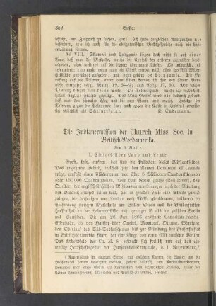 Die Indianermission der Church Miss. Soc. in Britisch-Nordamerika