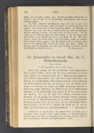 Die Indianermission der Church Miss. Soc. in Britisch-Nordamerika