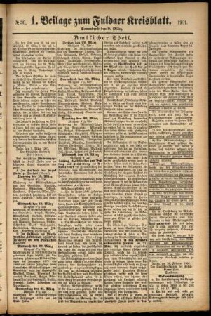 Zweite Ausgabe vom Samstag, den 09. März 1901.