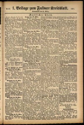 Zweite Ausgabe vom Samstag, den 09. März 1901.