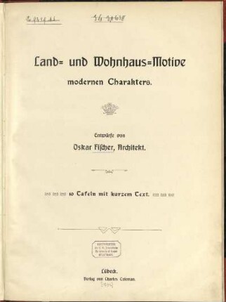 Land- und Wohnhaus-Motive modernen Charakters : Entwürfe