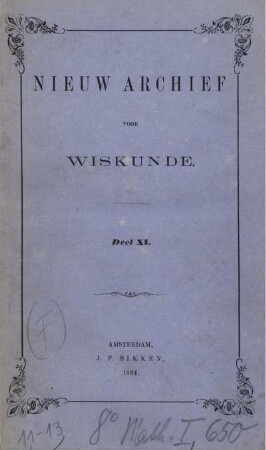 11: Nieuw archief voor wiskunde
