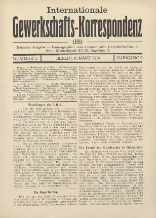 Nummer 5 Berlin, 6. März 1914 Jahrgang 2