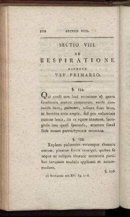 Sectio VIII. De Respiratione eiusque Usu Primario