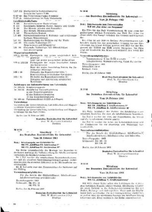 Mitteilung des Deutschen Zentralinstitus für Lehrmittel : 19/63 vom 20. Februar 1963 ; [Mitteilungen]