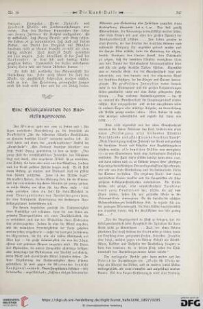 Eine Neuorganisation des Ausstellungswesen