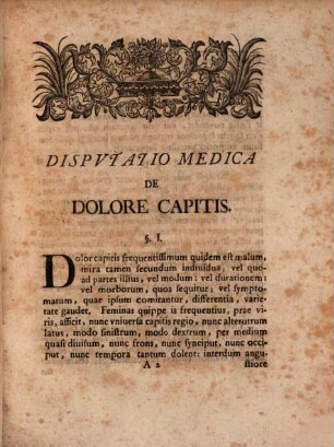 Disp. med. de dolore capitis