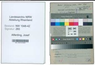 Entnazifizierung Josef Alferding , geb. 23.12.1900 (Schlosser)