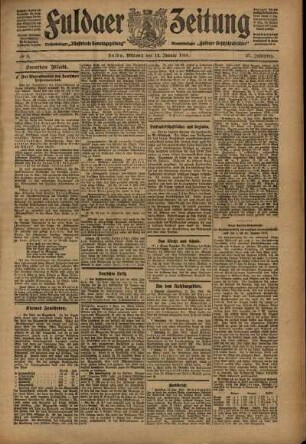 Zweite Ausgabe vom Mittwoch, den 12. Januar 1910.